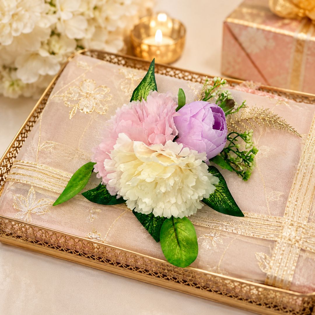 Set of 5 Pastel Floral Decorative Accessories for Hamper & Trousseau Packing