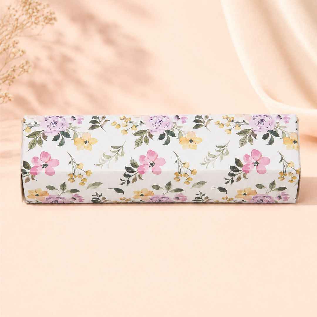 Pack of 8 White Floral Slim Gift Box