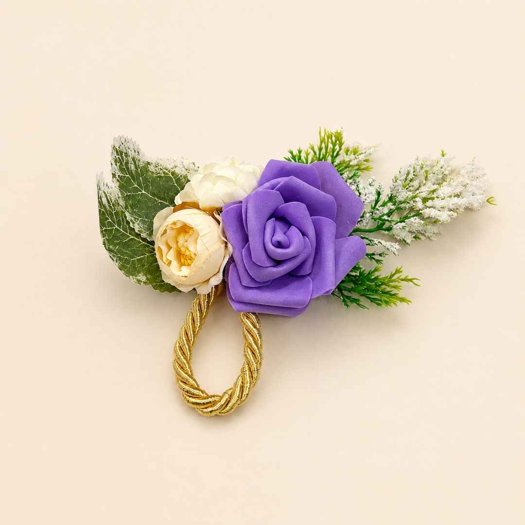 Purple Rose Floral Decoration Accessory for Hamper Packing