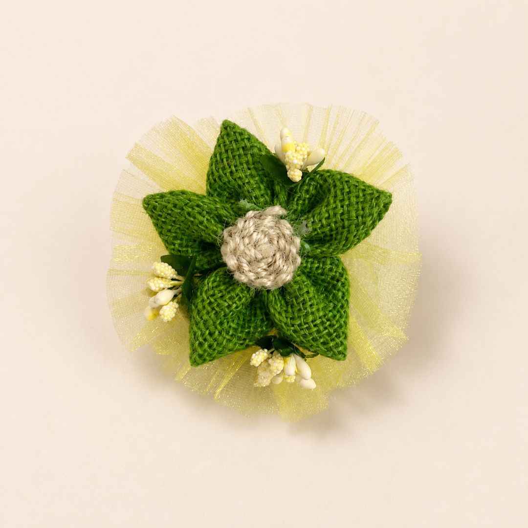 Set of 5 Green Jute Floral Net Decoration Accessories for Hamper Packing