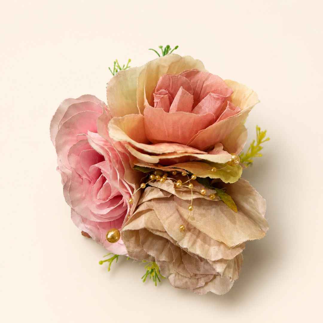 Set of 5 Peach Pink Floral Decoration Accessories for Hamper Packing