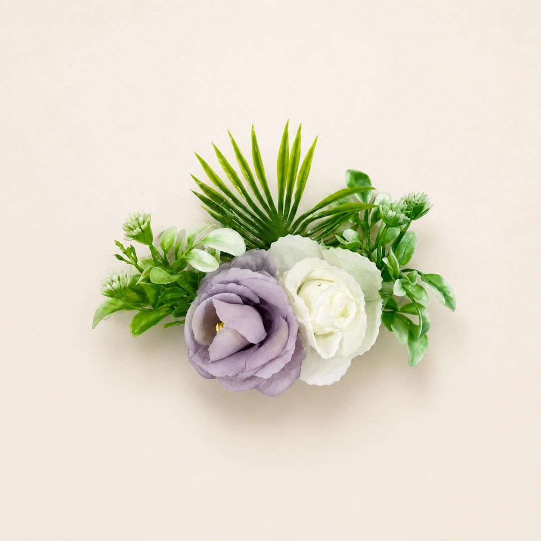 Set of 5 Lavender & White Floral Decorative Accessories for Hamper & Trousseau Packing