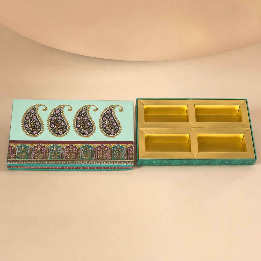 Pista Green Paisley Print Gift Box