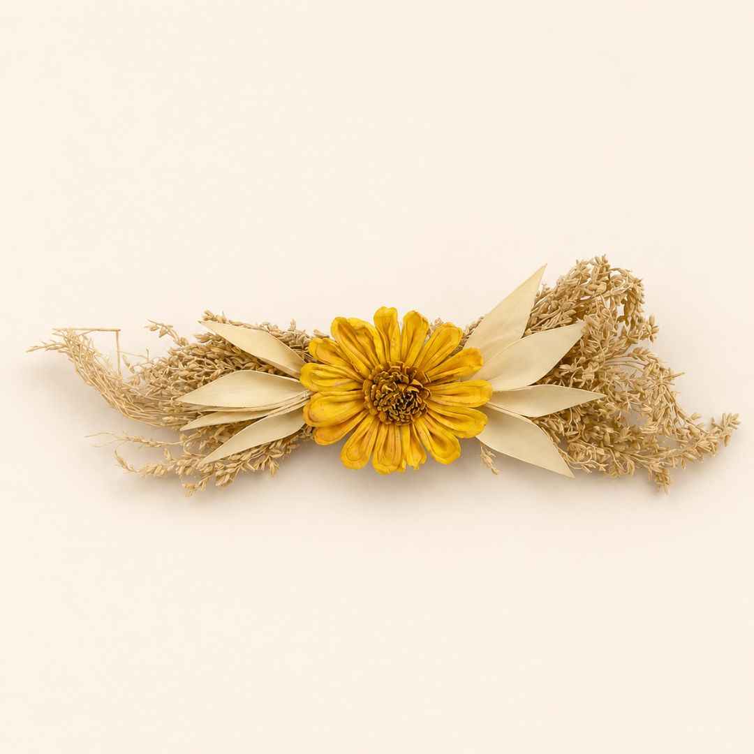 Set of 5 Yellow Daisy Decorative Accessories for Hamper & Trousseau Packing