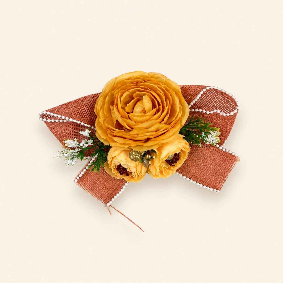 Set of 5 Orange Floral Decorative Accessories for Hamper & Trousseau Packing