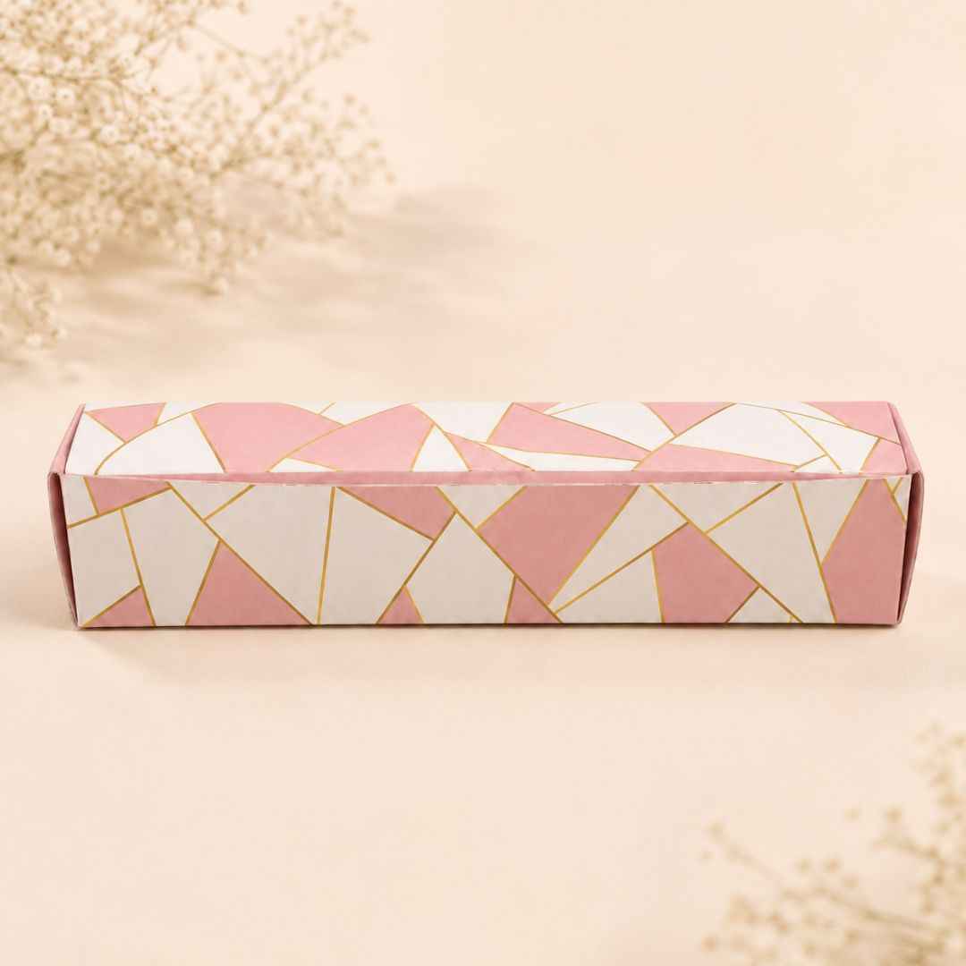 Pack of 10-Pink Geometric Slim Gift Box