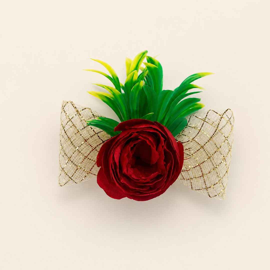 Set of 5 Red Rose Decorative Flower Accessories for Hamper & Trousseau Packing