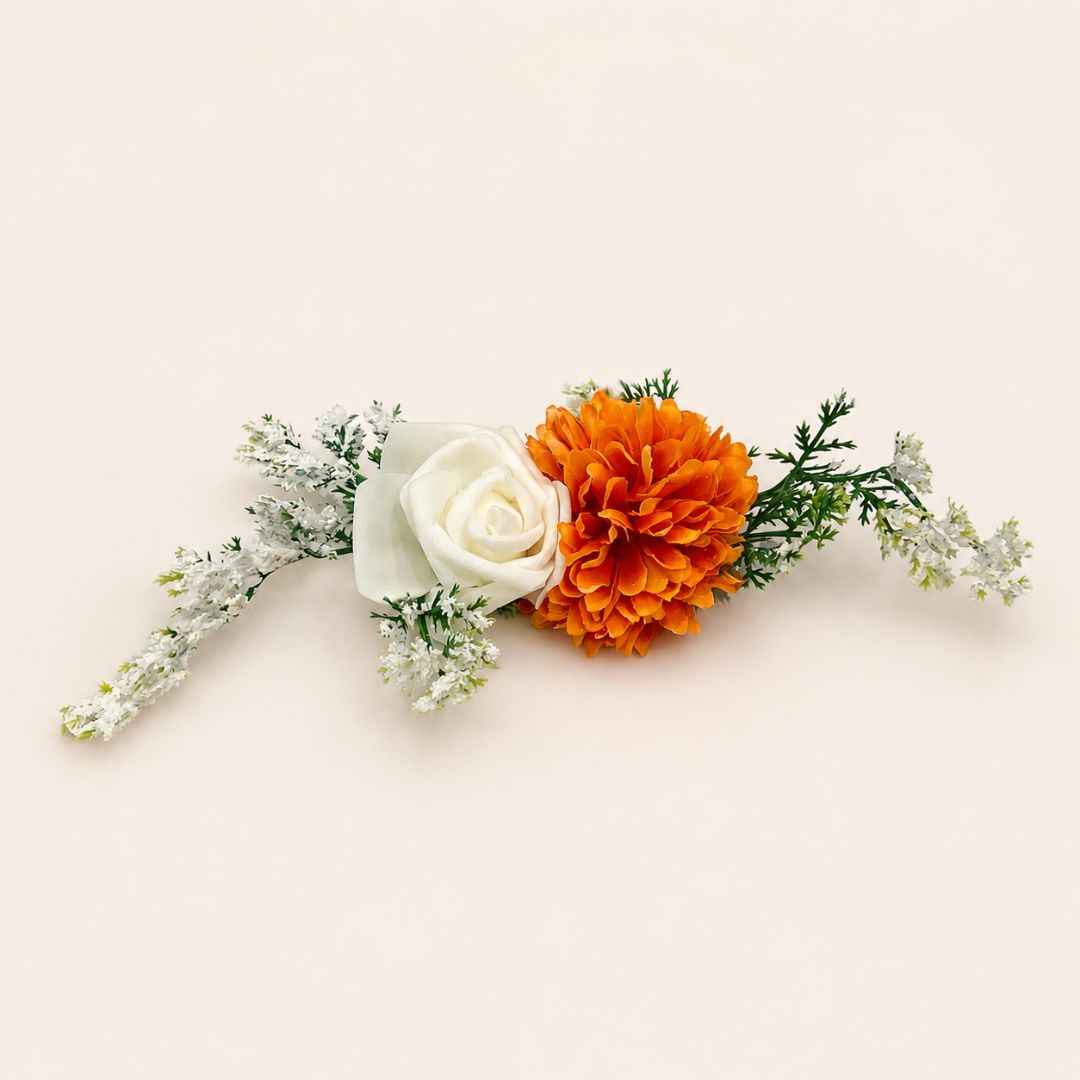 Orange & White Floral Decoration Accessory for Hamper Packing