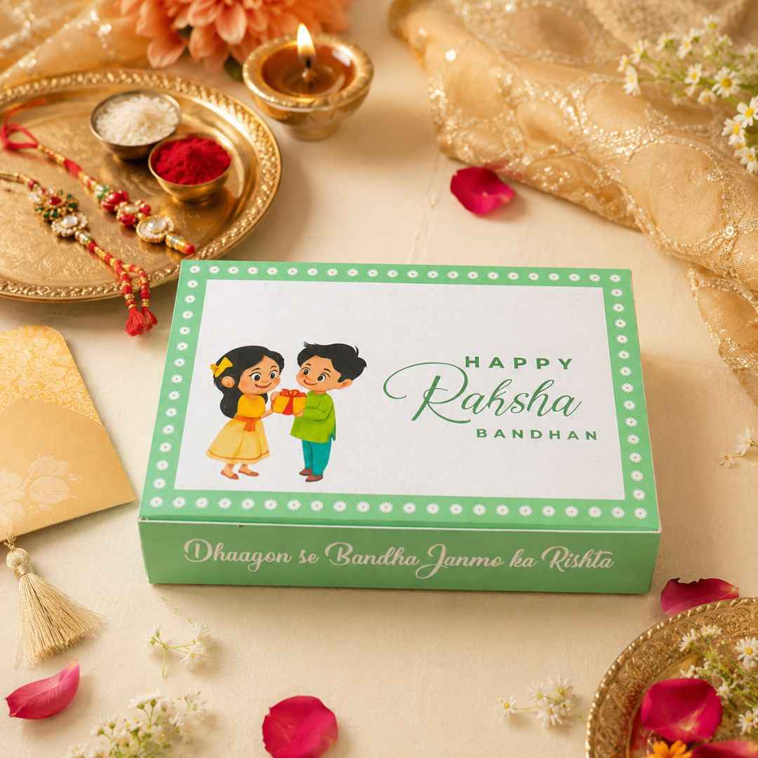 Happy Raksha Bandhan Rakhi Gift Box Pack of 10