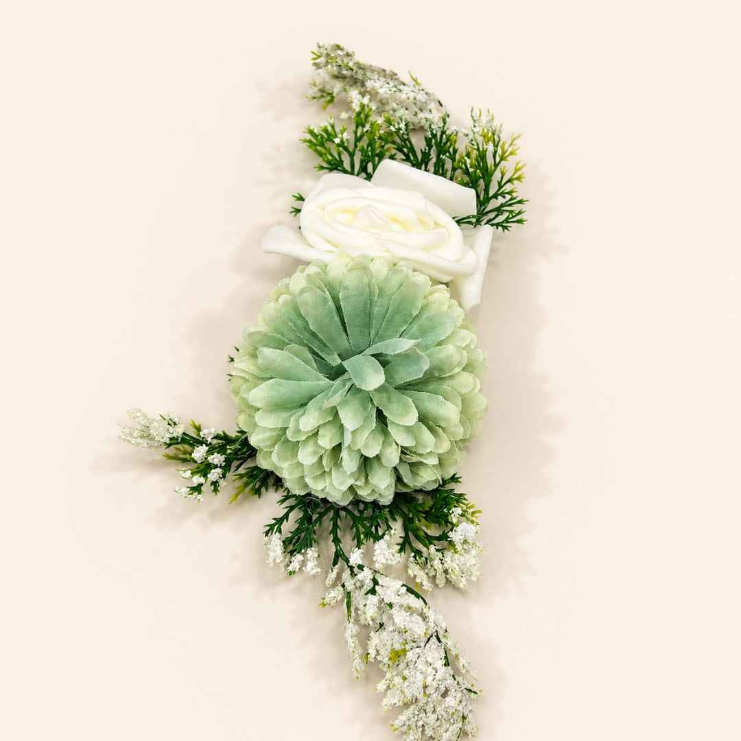 Mint Green & White Floral Decoration Accessory for Hamper Packing