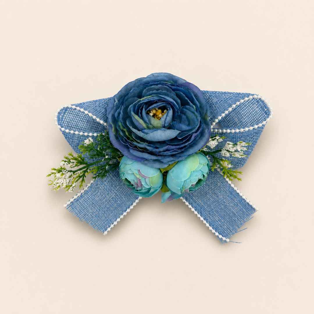 Set of 5 Blue Floral Decorative Accessories for Hamper & Trousseau Packing