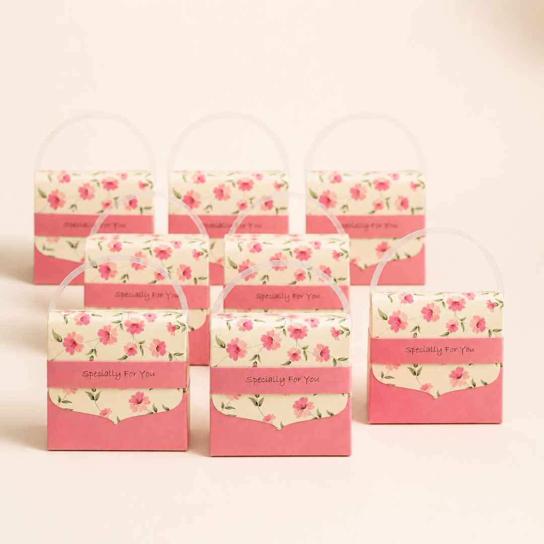 Pack of 8- Pink Floral Mini Gift Box