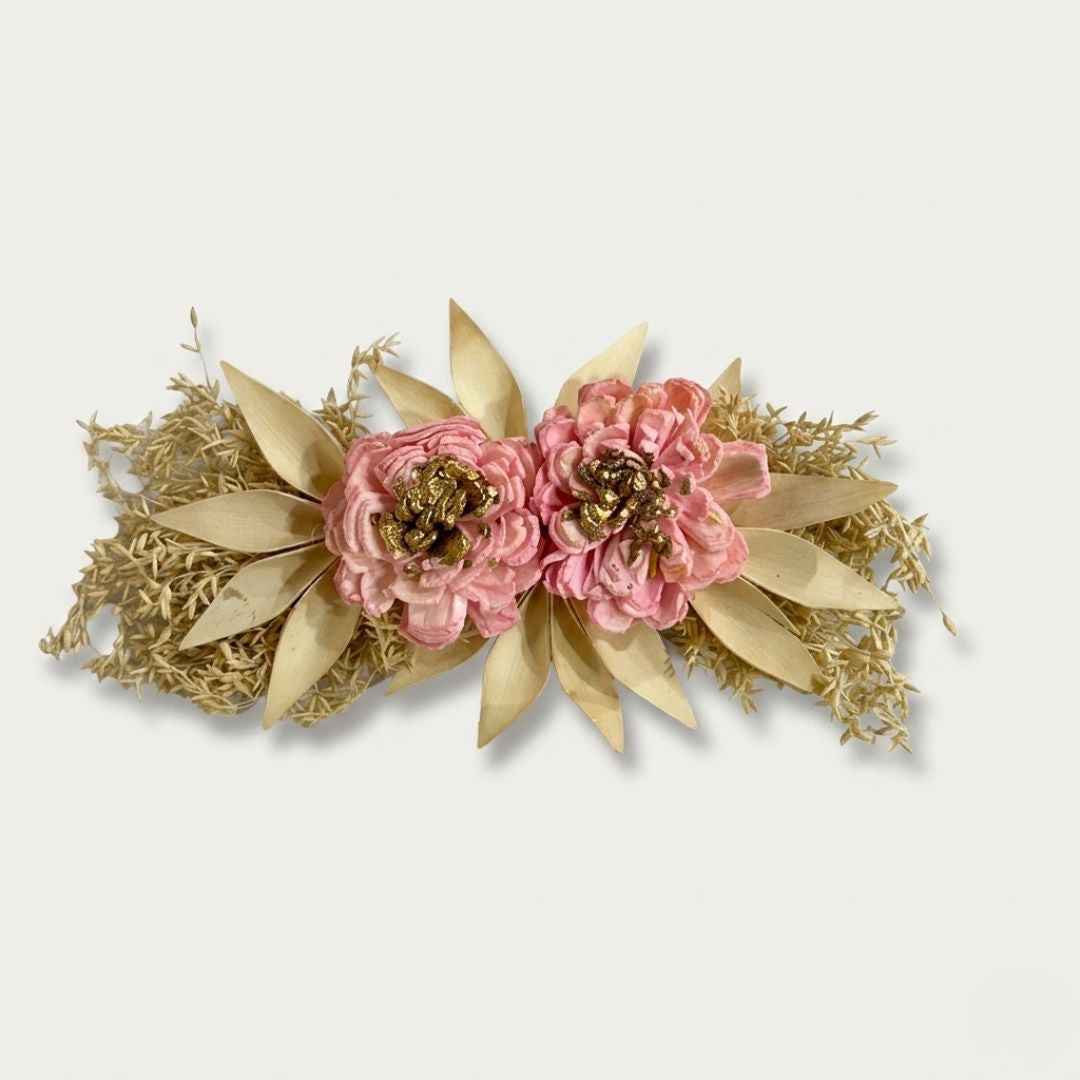 Set of 5 Pink Floral Decorative Accessories for Hamper & Trousseau Packing