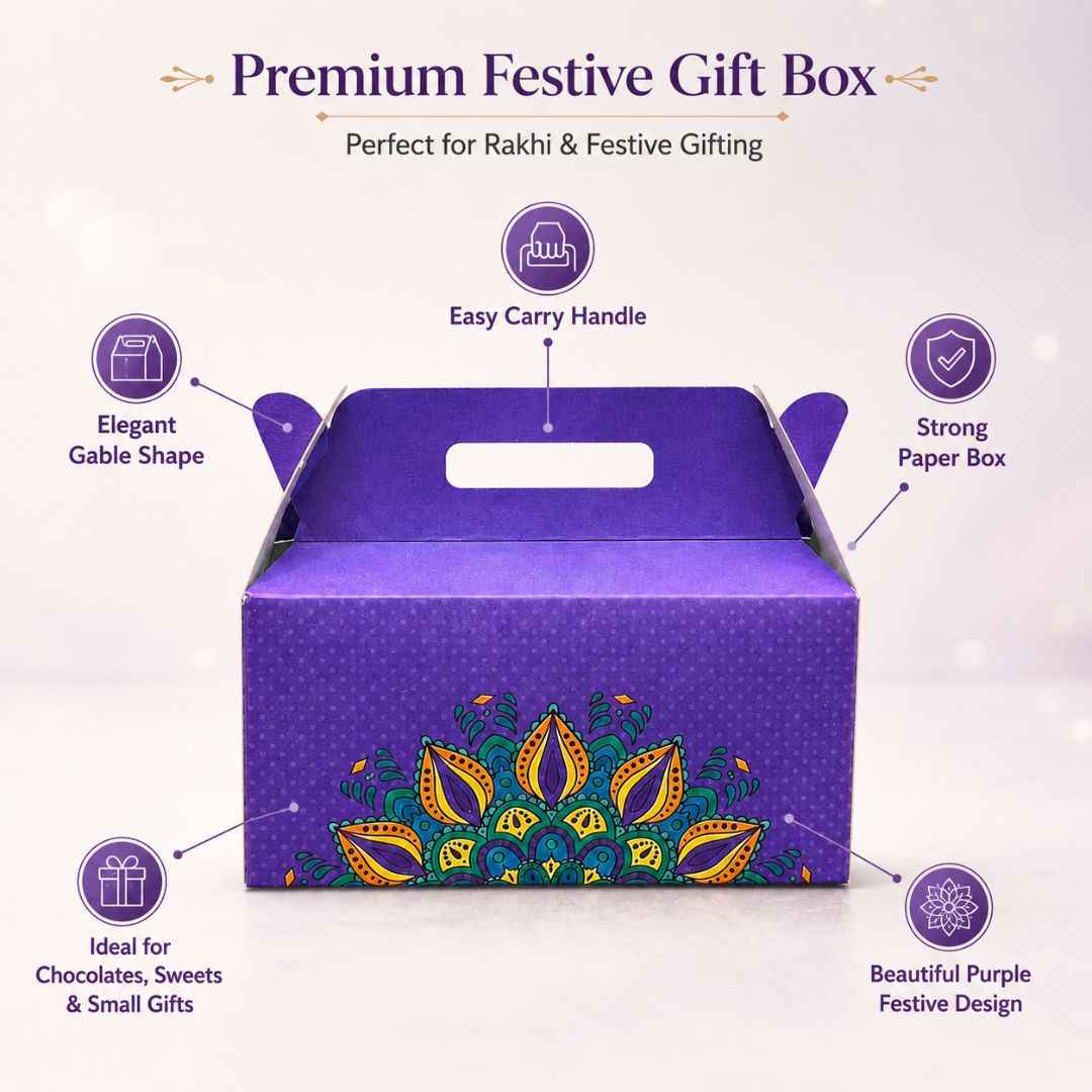 Pack of 8- Purple Mandala Festive Gift Box