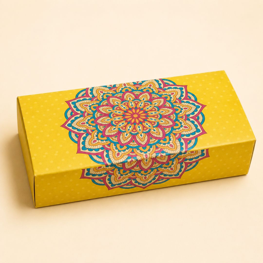 Pack of 8- Yellow Mandala Premium Gift Box