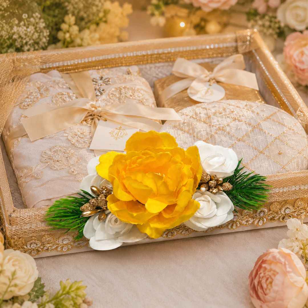 Pack of 5 Yellow Floral Decoration Accessories for Hamper Packing