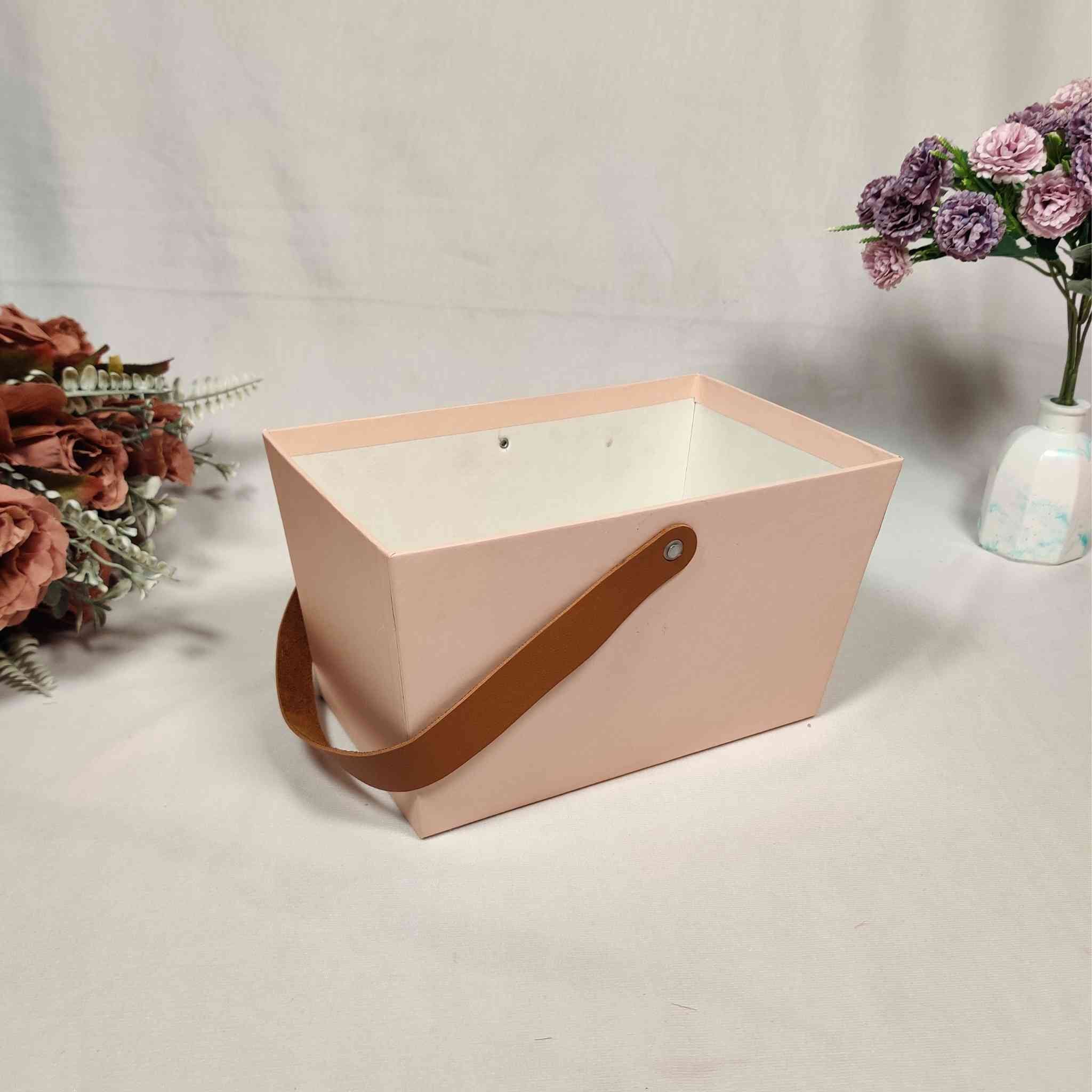 Peach Handle Basket For Gift Hamper (10x6x5 inches)