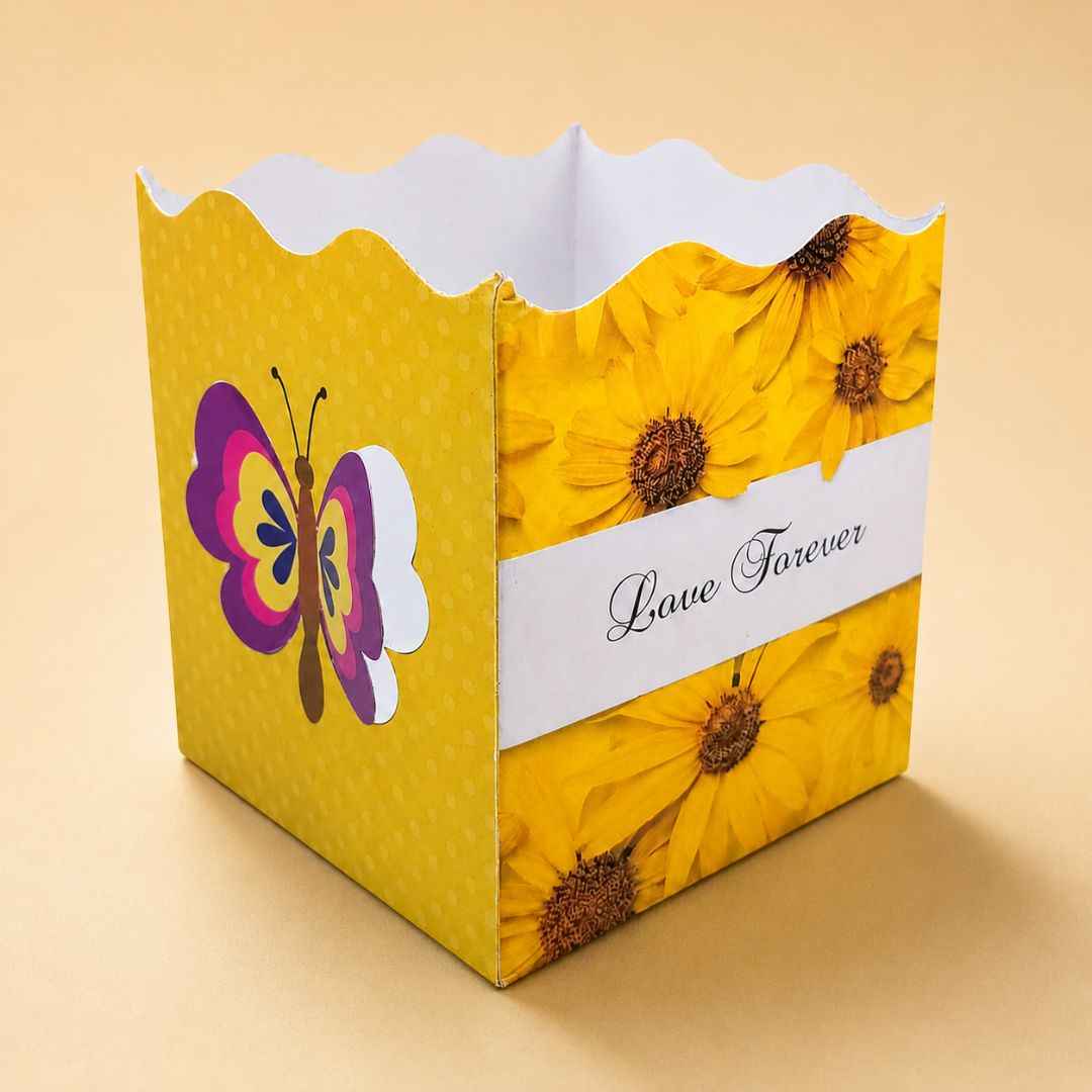 Pack of 8-Yellow Love Forever Open Gift Box