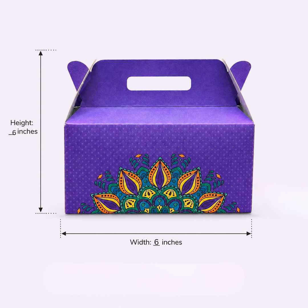 Pack of 8- Purple Mandala Festive Gift Box