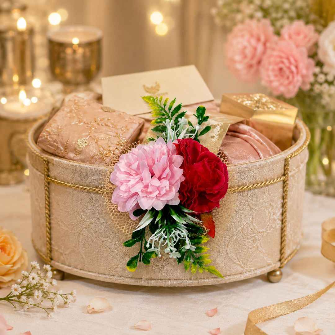 Pink & Red Floral Decoration Accessory for Hamper Packing
