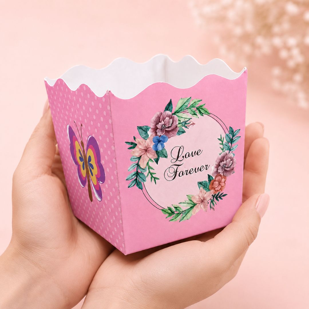 Pack of 8-Pink Love Forever Floral Open Gift Box