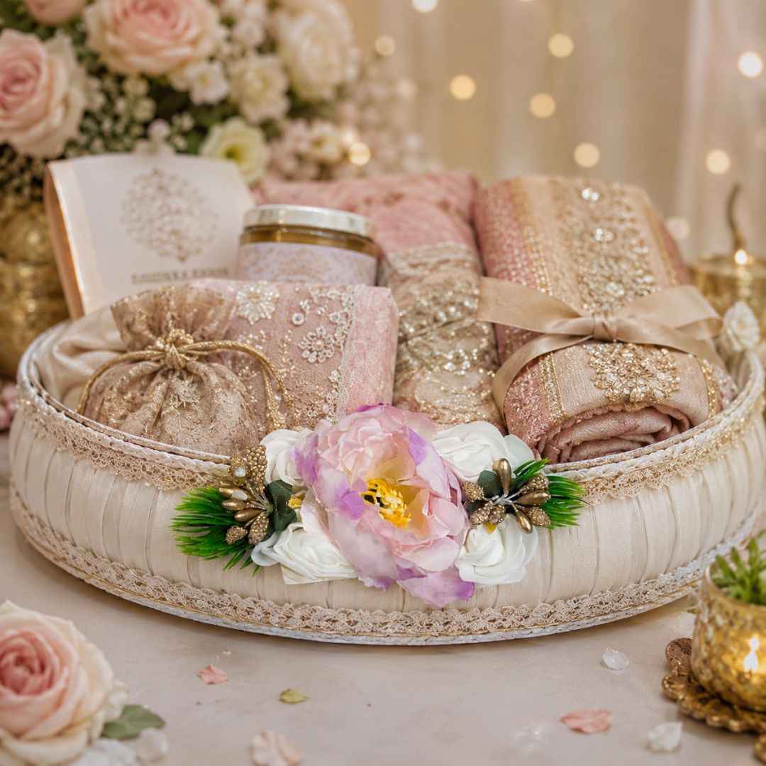Pack of 5 Pink Floral Decoration Accessories for Hamper Packing
