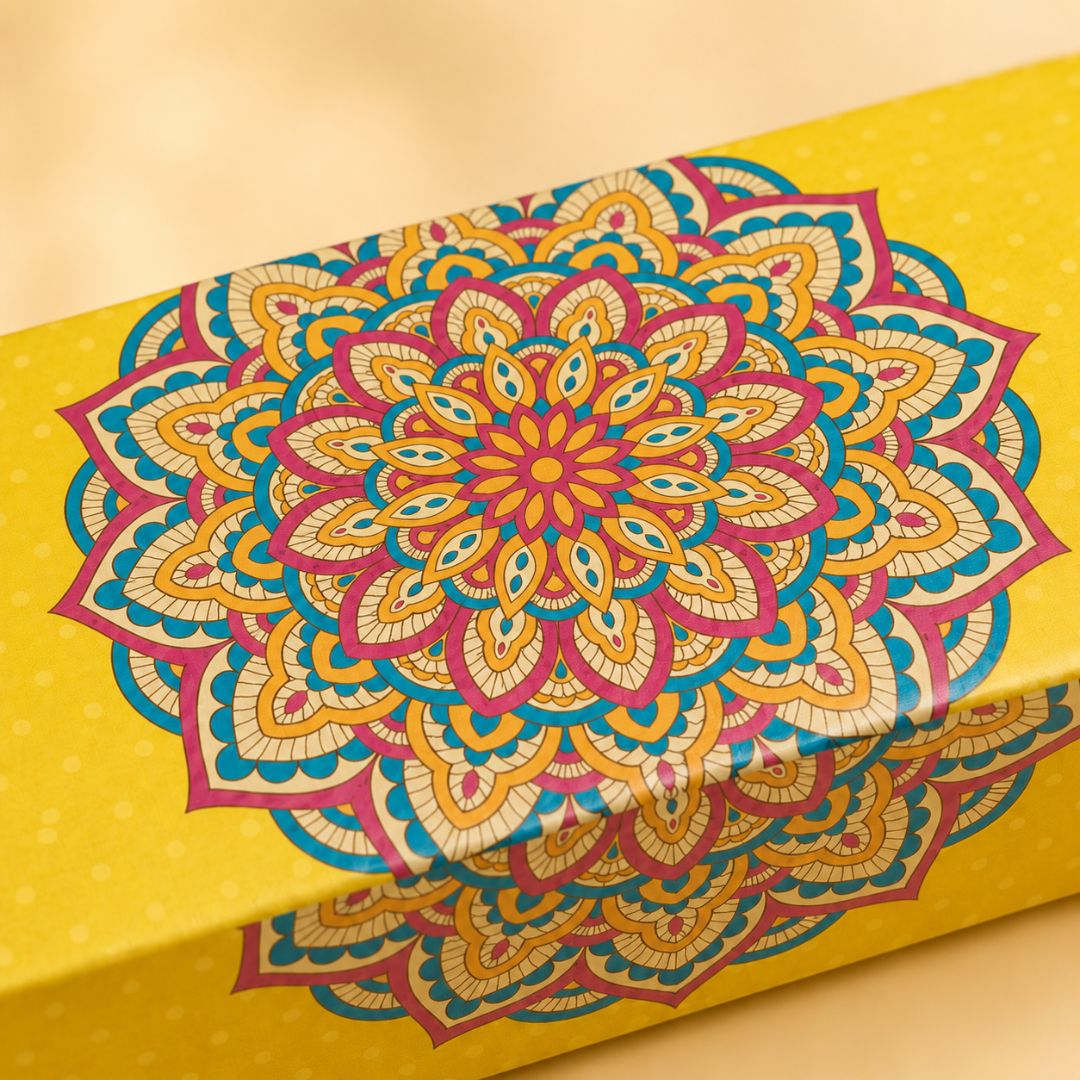 Pack of 8- Yellow Mandala Premium Gift Box
