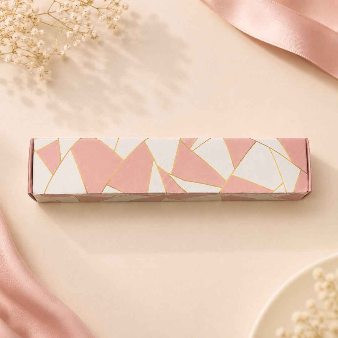 Pack of 10-Pink Geometric Slim Gift Box