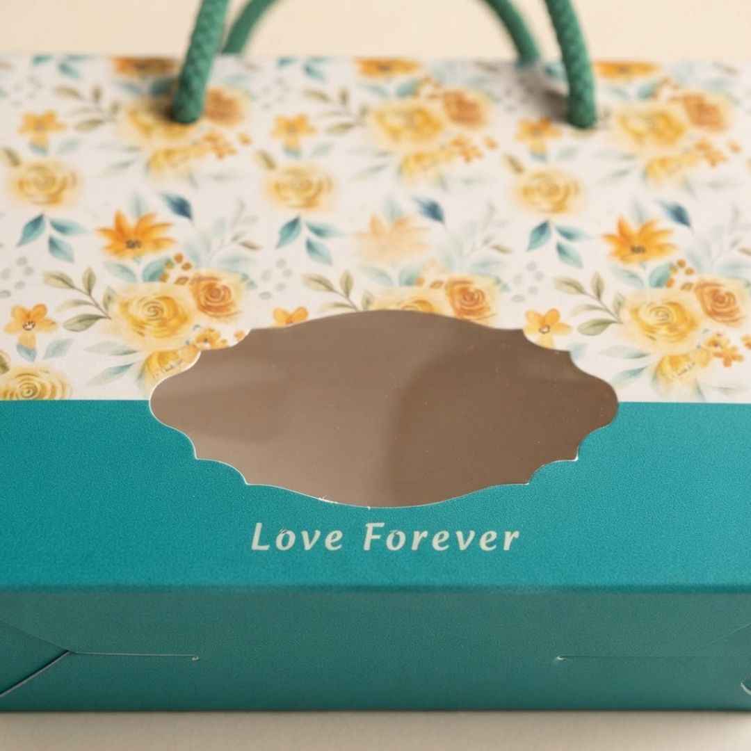 Pack of 8- Teal Floral Love Forever Gift Box