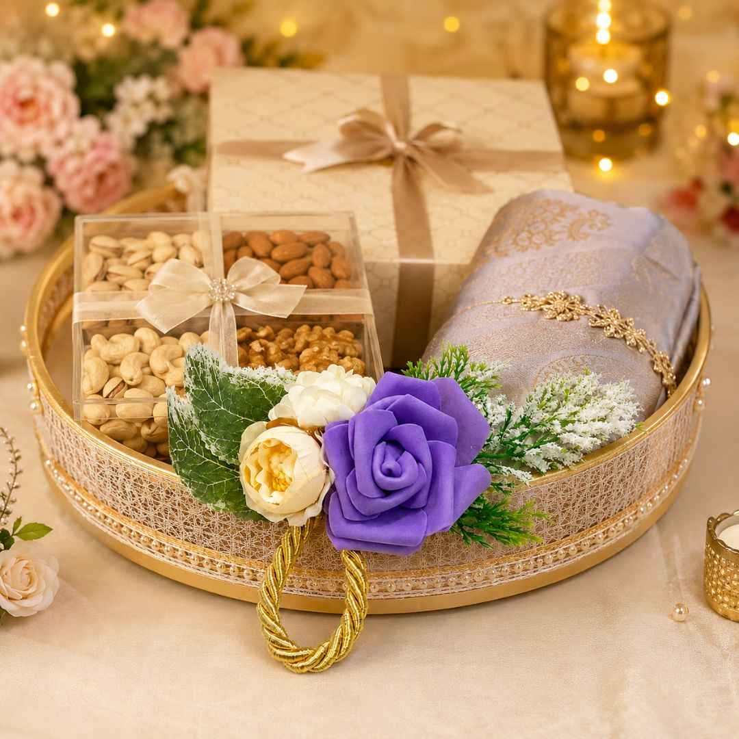Purple Rose Floral Decoration Accessory for Hamper Packing