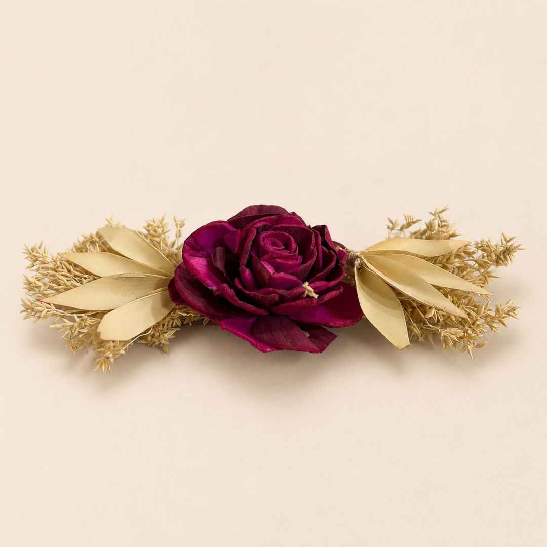 Set of 5 Maroon Rose Decorative Accessories for Hamper & Trousseau Packing
