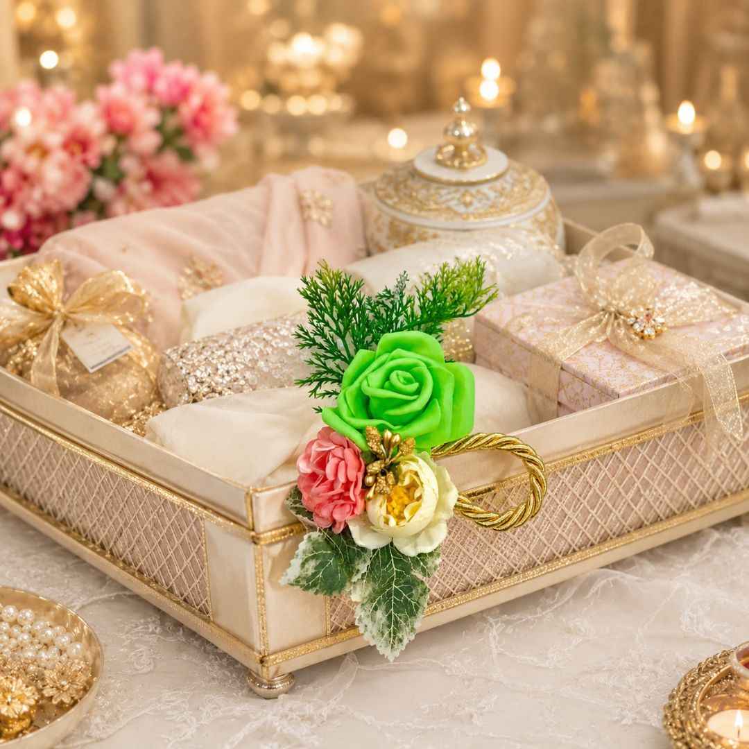 Green Rose Floral Decoration Accessory for Hamper Packing