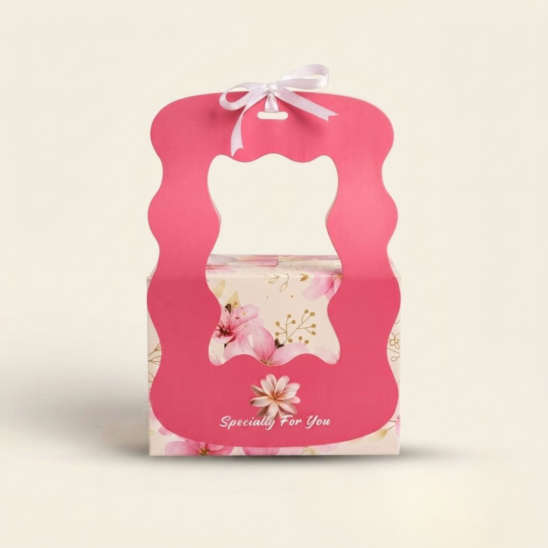 Pack of 8-Pink Window Floral Gift Box