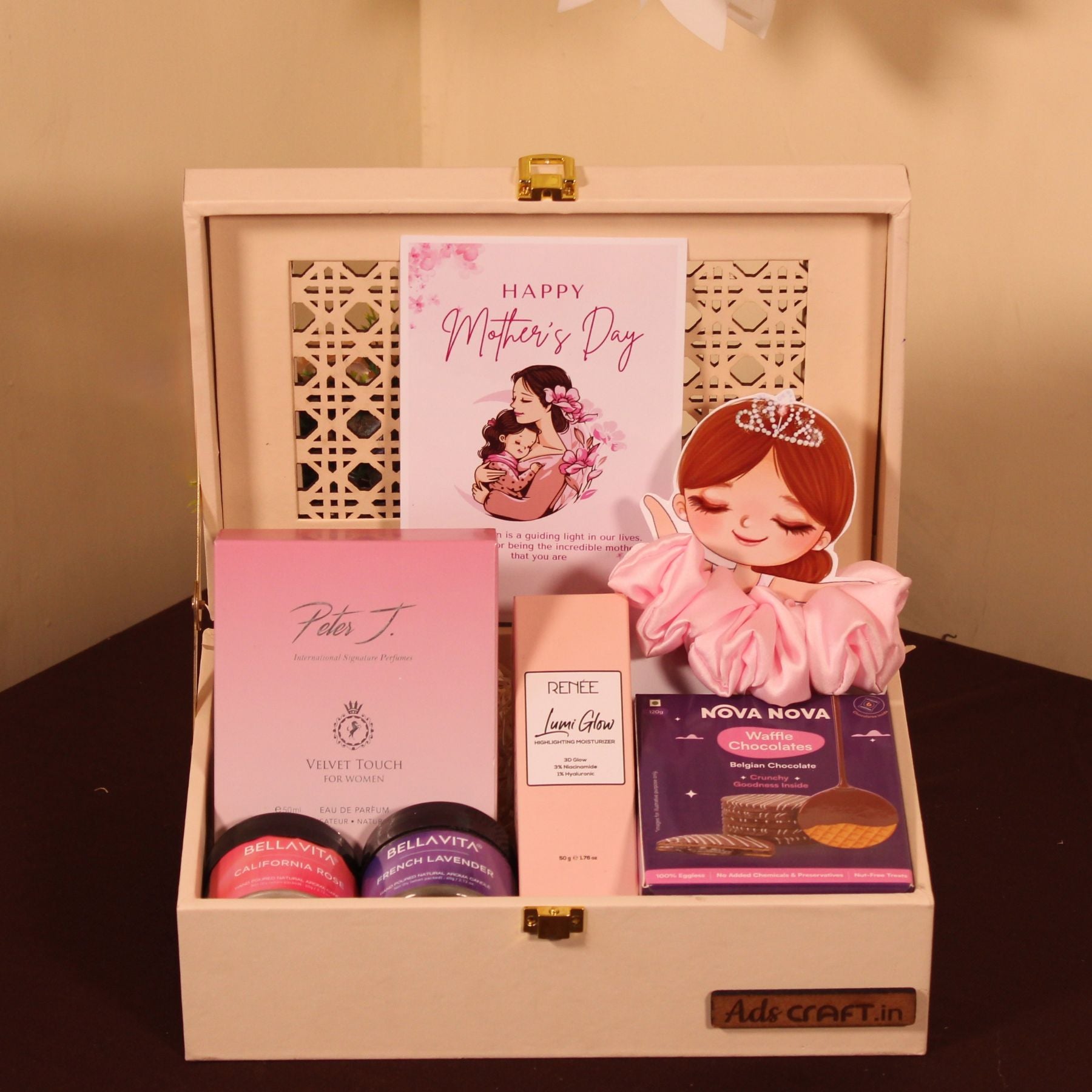 Blush Pink Mother's Day Gift Box with Perfume, Skincare & Treats