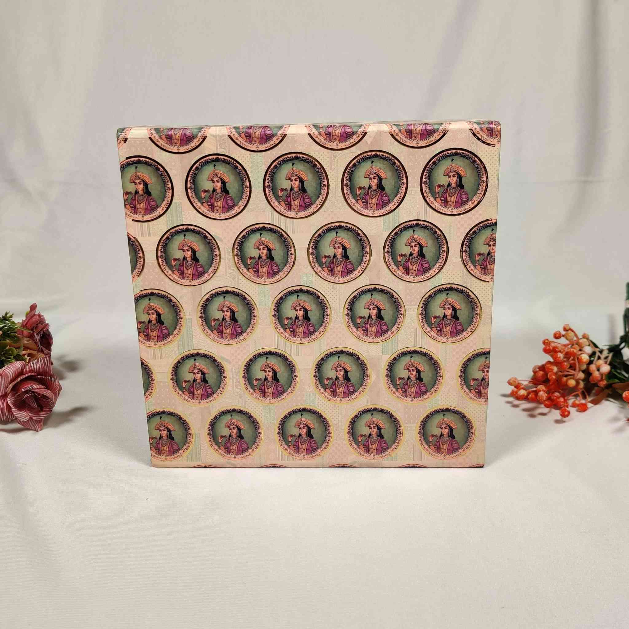 Beige Queen Flip Box For Gift Hamper (10x10x4 inches)