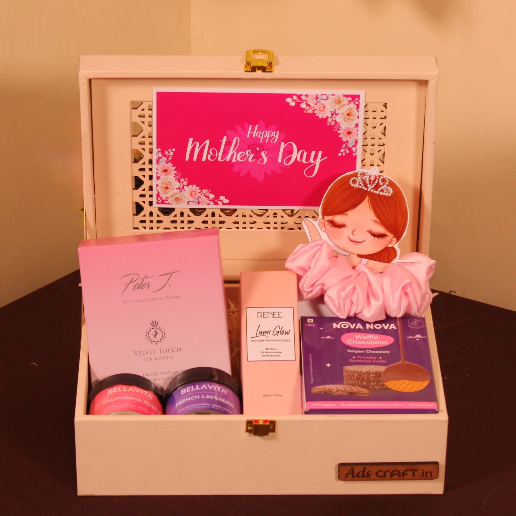 Blush Pink Mother's Day Gift Box with Perfume, Skincare & Treats