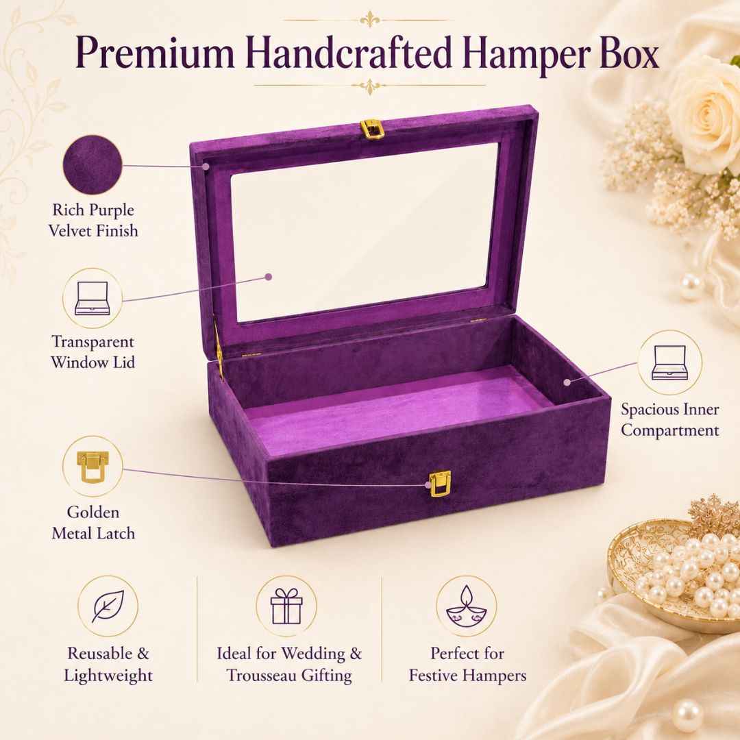 Purple Transparent Lid Gift Box with Golden Latch