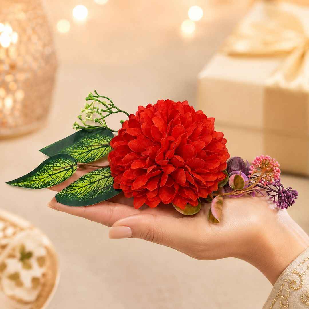 Pack of 5 Red Floral Decoration Accessories for Hamper Packing