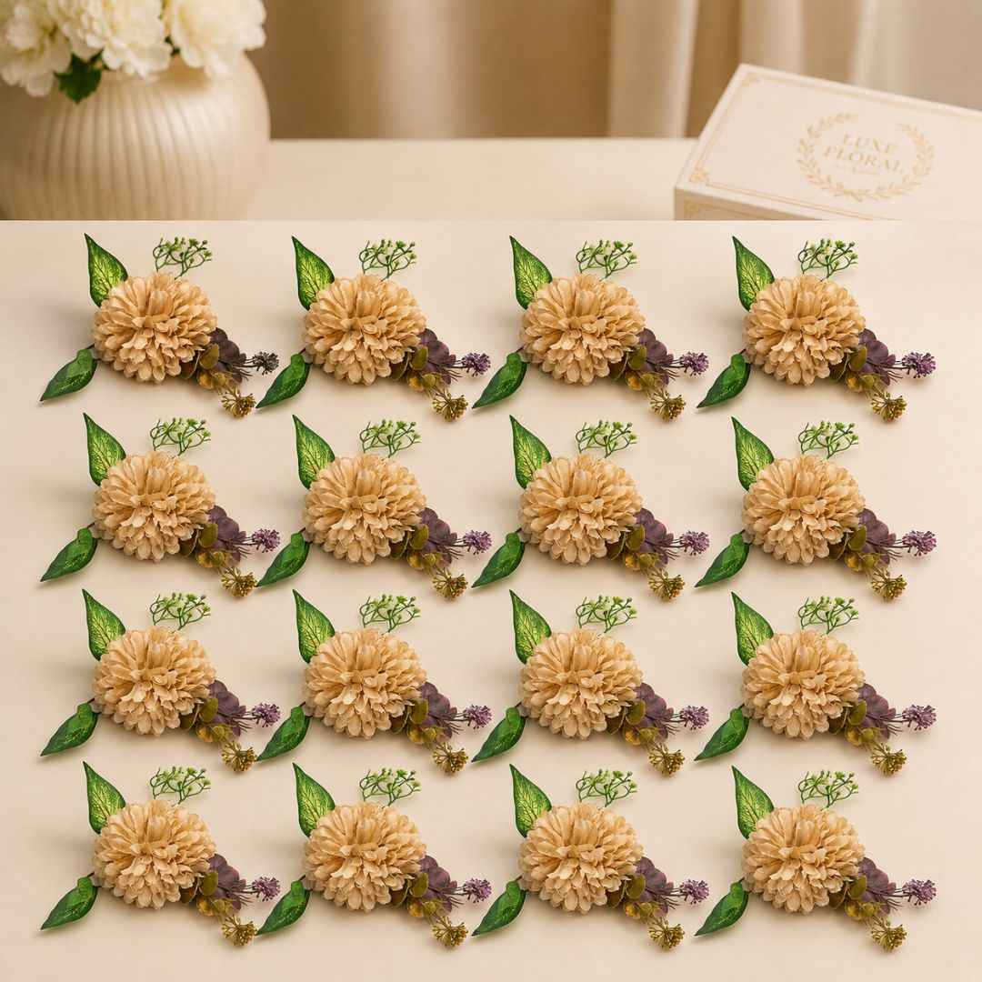 Pack of 5 Beige Floral Decoration Accessories for Hamper Packing