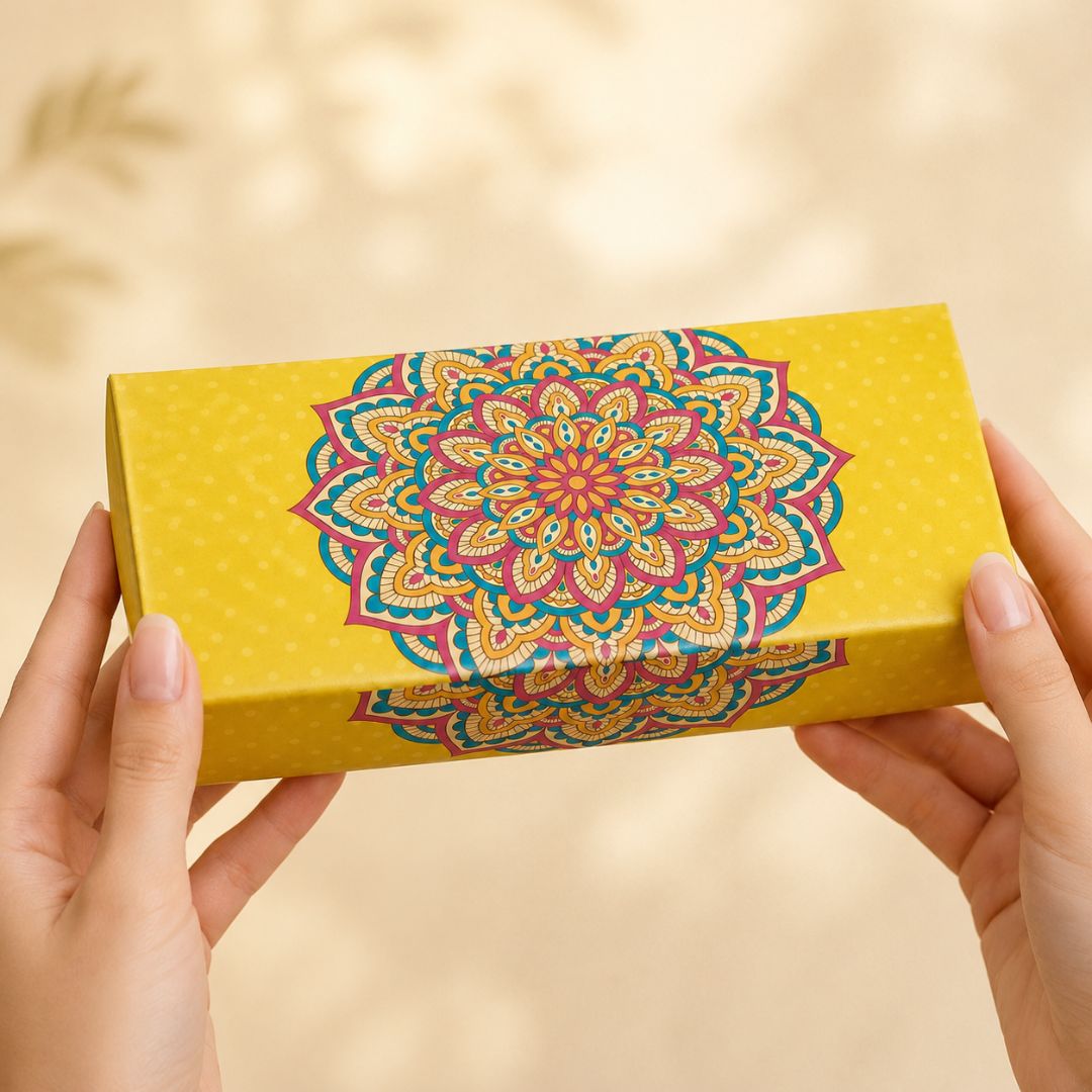 Pack of 8- Yellow Mandala Premium Gift Box
