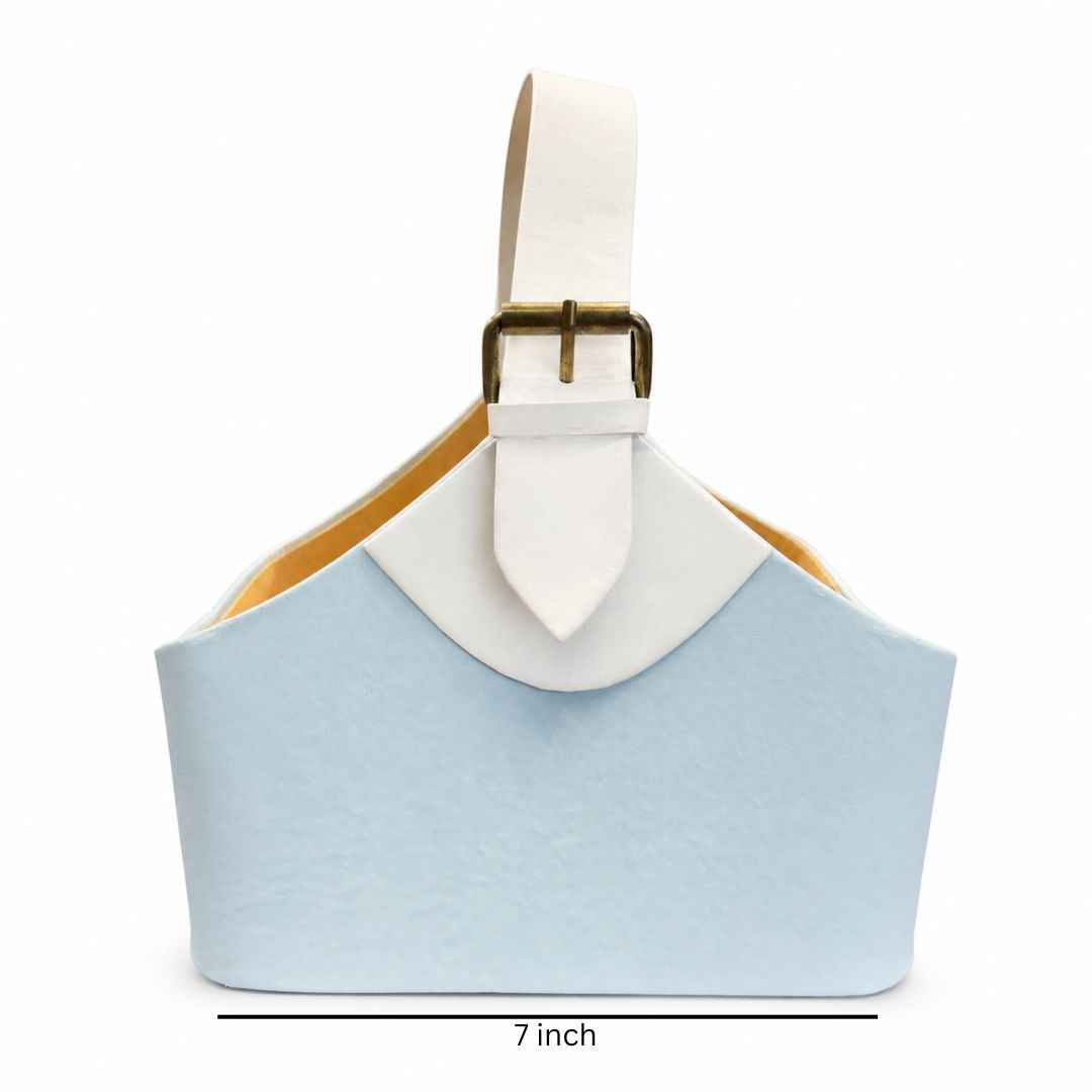 Premium Baby Blue Basket Style Gifting Bag for Hampers, Trousseau & Return Gifts