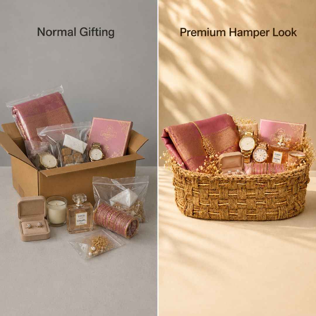 Premium Natural Jute Oval Hamper Basket Set – (Set of 3)