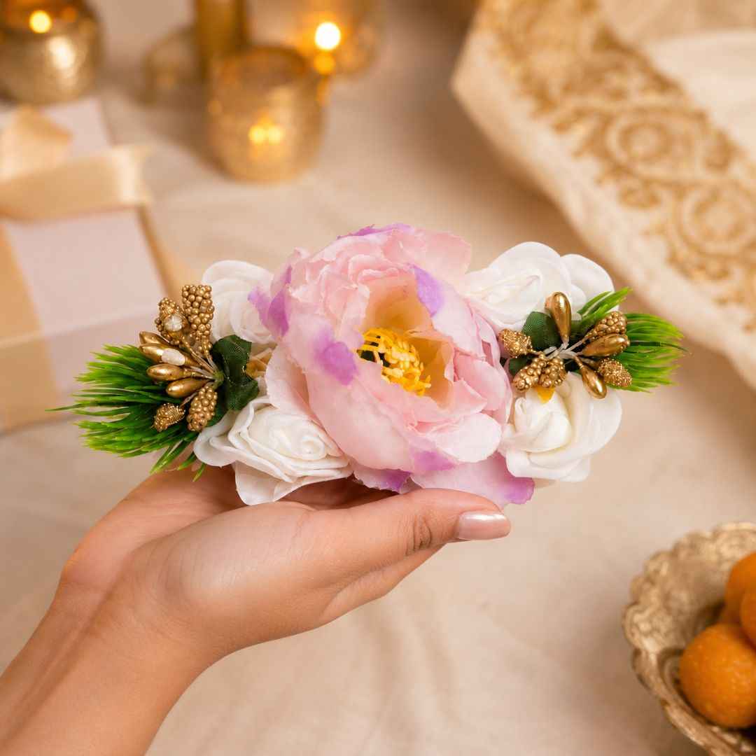 Pack of 5 Pink Floral Decoration Accessories for Hamper Packing