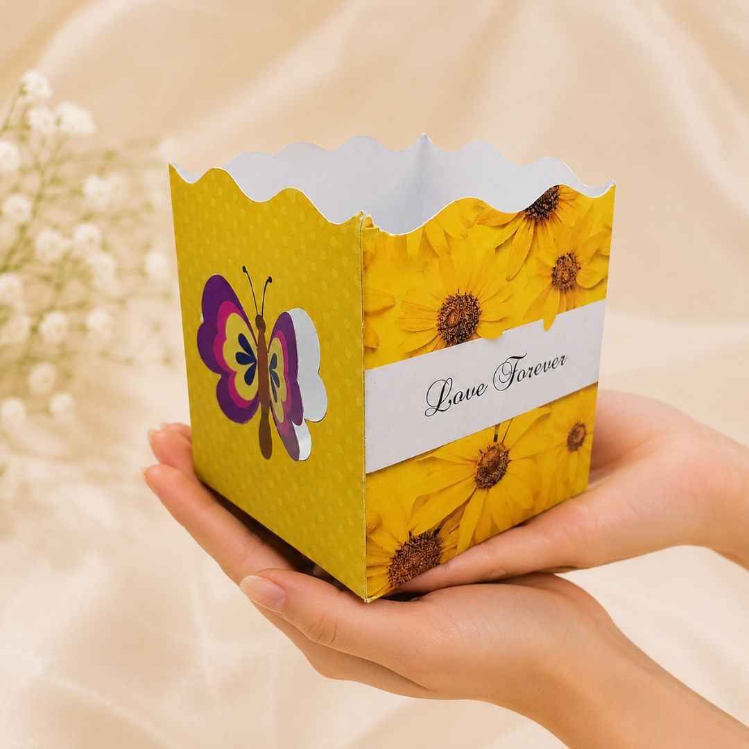 Pack of 8-Yellow Love Forever Open Gift Box