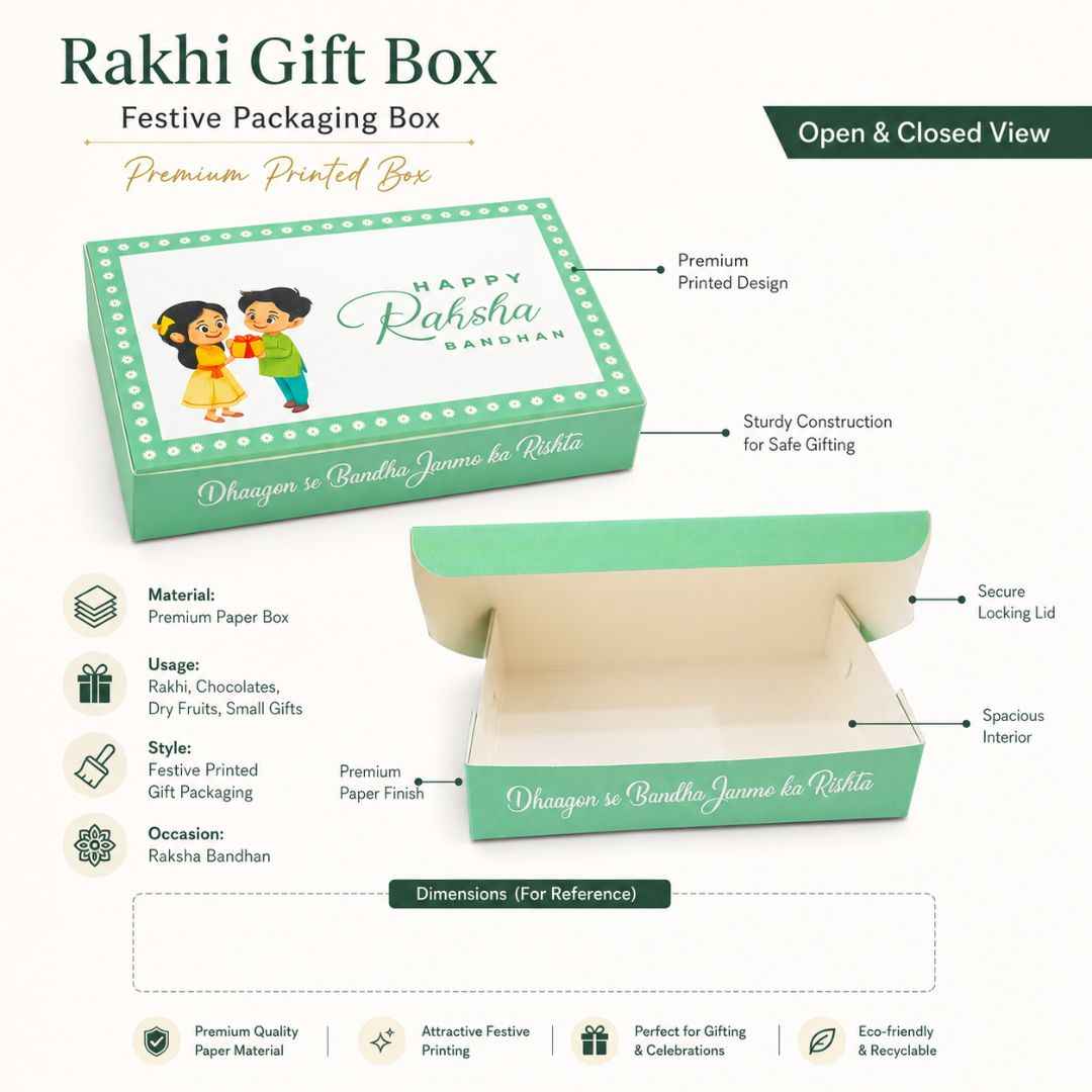 Happy Raksha Bandhan Rakhi Gift Box Pack of 10