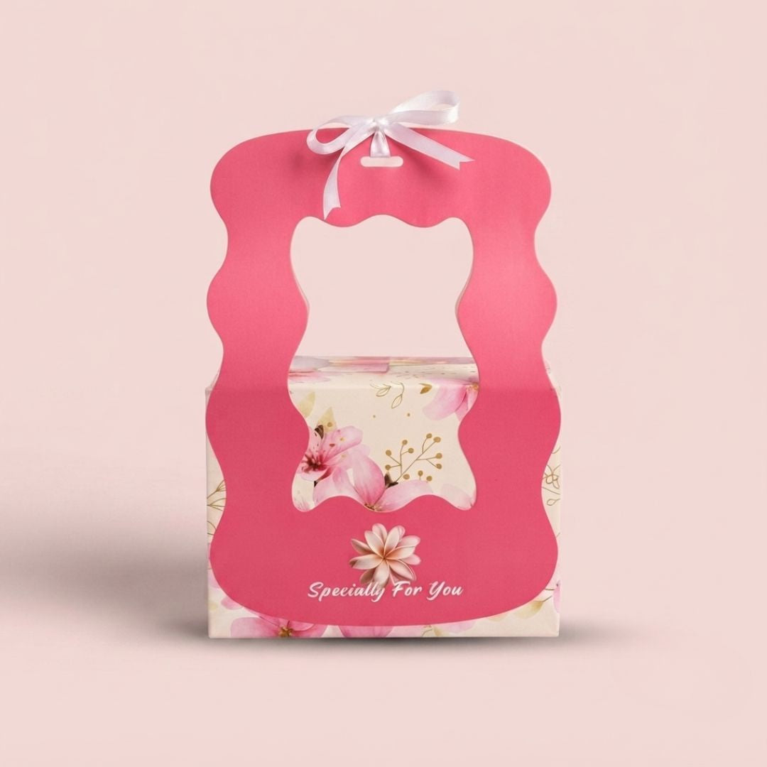 Pack of 8-Pink Window Floral Gift Box