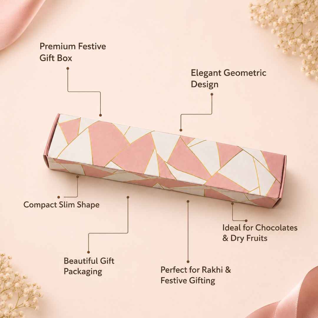Pack of 10-Pink Geometric Slim Gift Box