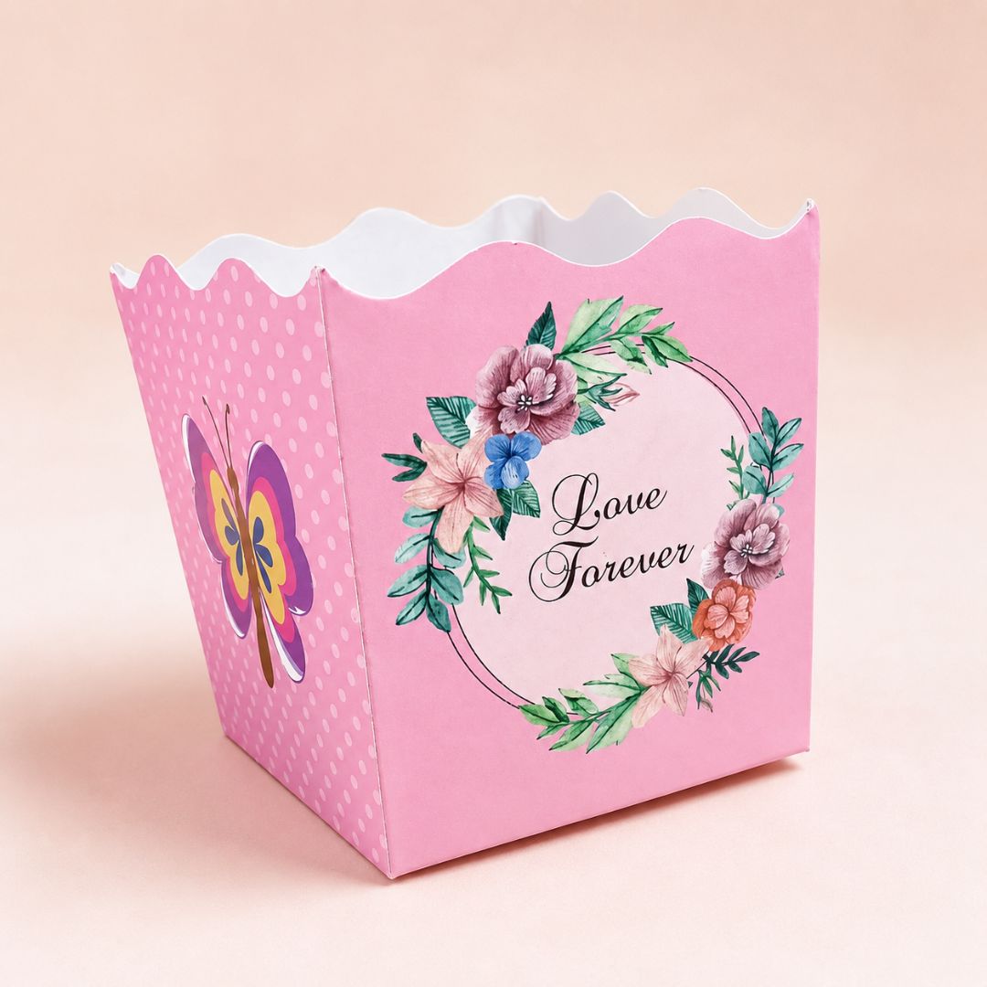 Pack of 8-Pink Love Forever Floral Open Gift Box