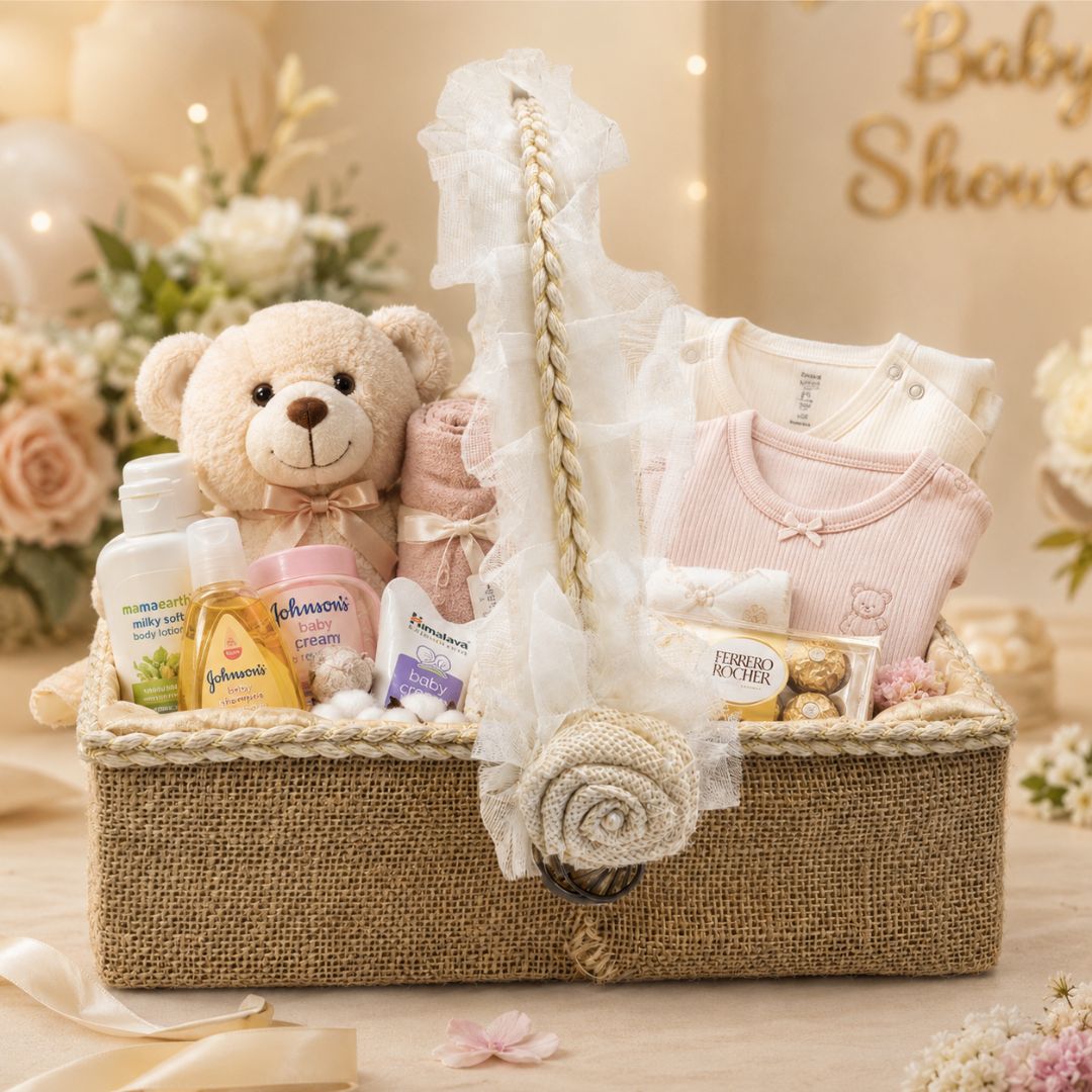 Natural Jute Wedding Hamper Basket with Handle