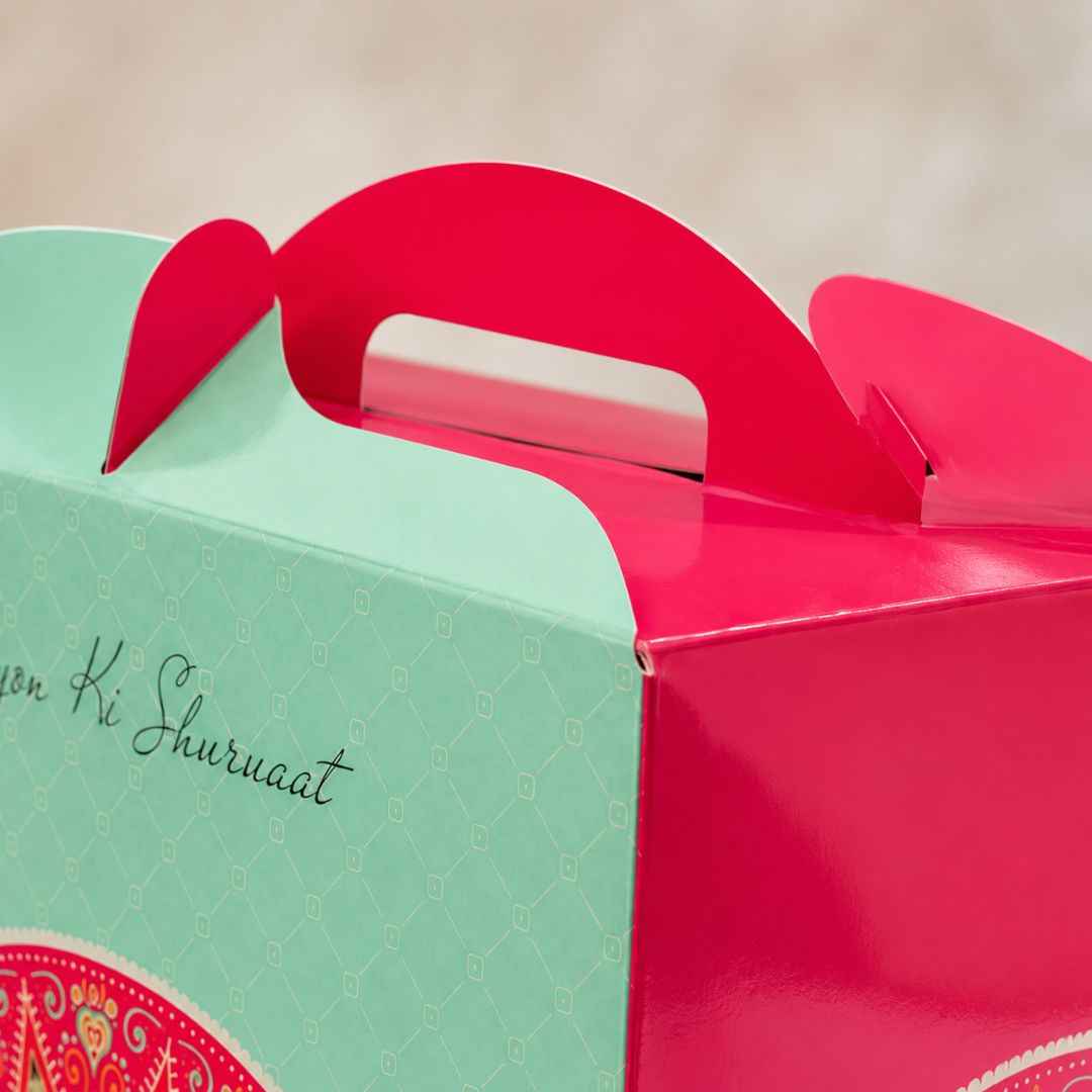 Pack of 8- Mint Pink Mandala Festive Gift Box
